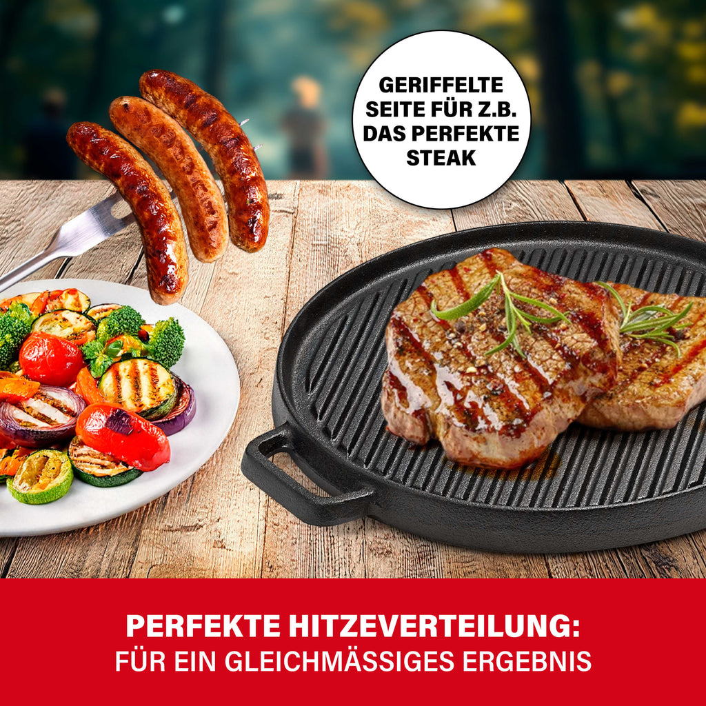 BBQ Boss 2 in 1 Grillplatte rund, 30cm