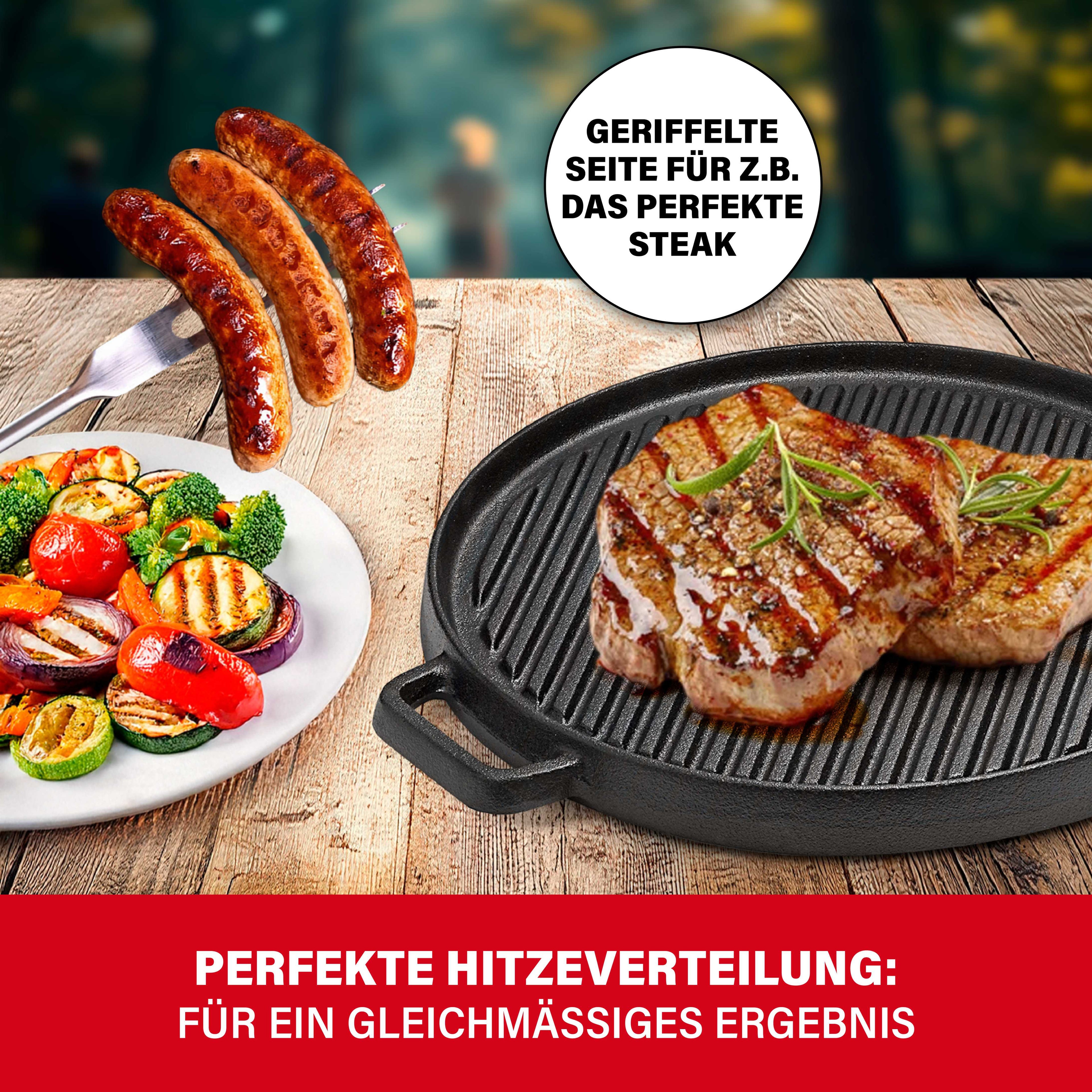 BBQ Boss 2 in 1 Grillplatte rund, 30cm