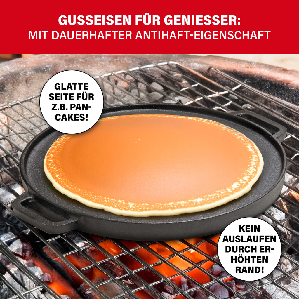 BBQ Boss 2 in 1 Grillplatte rund, 30cm