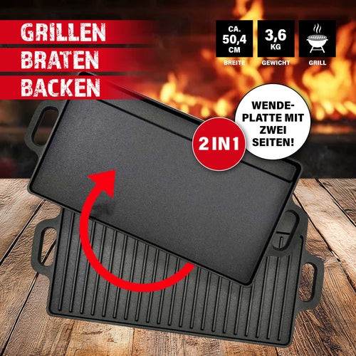 BBQ Boss Gusseisen Grillplatte 2 in 1