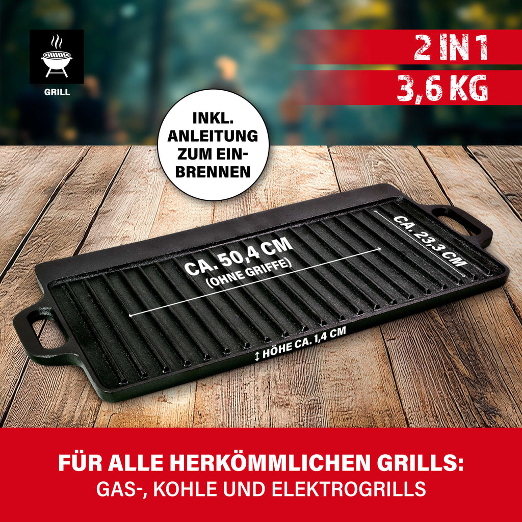 BBQ Boss Gusseisen Grillplatte 2 in 1