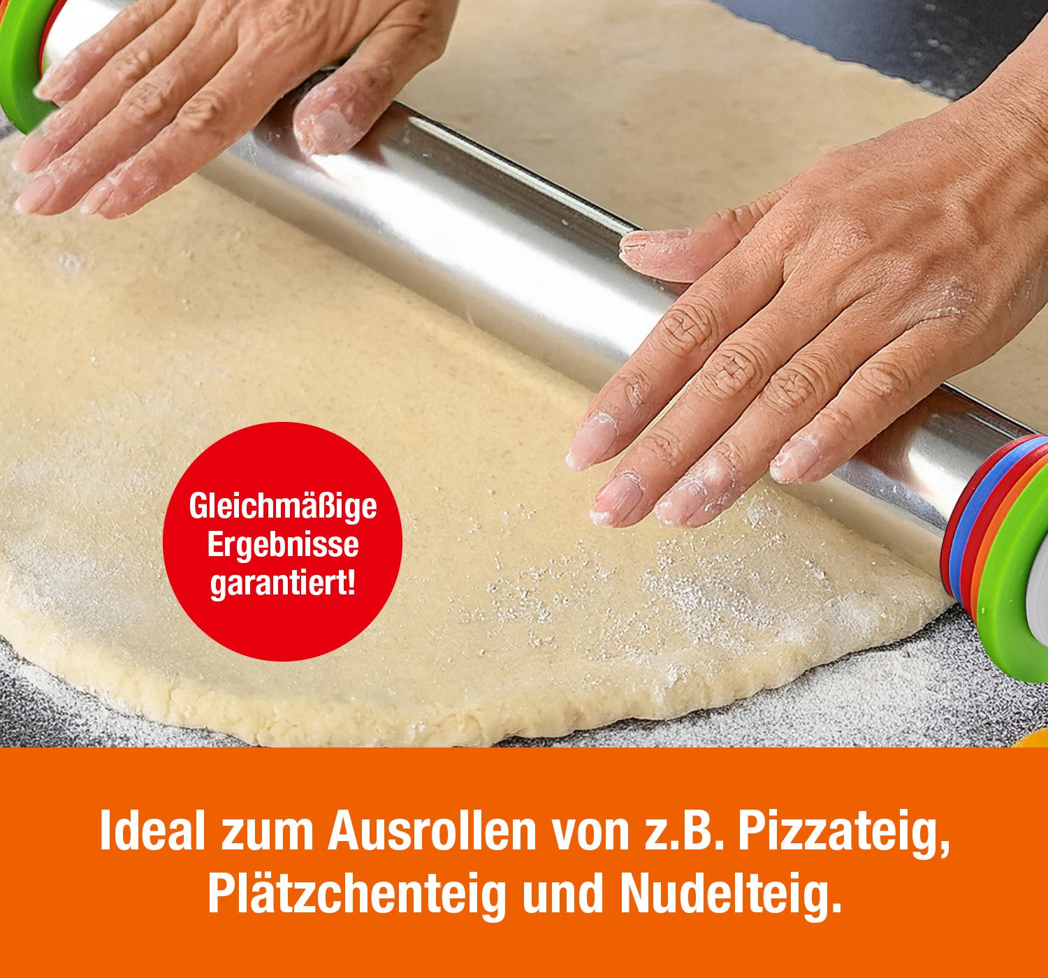Cucinova Verstellbare Teigrolle aus Edelstahl