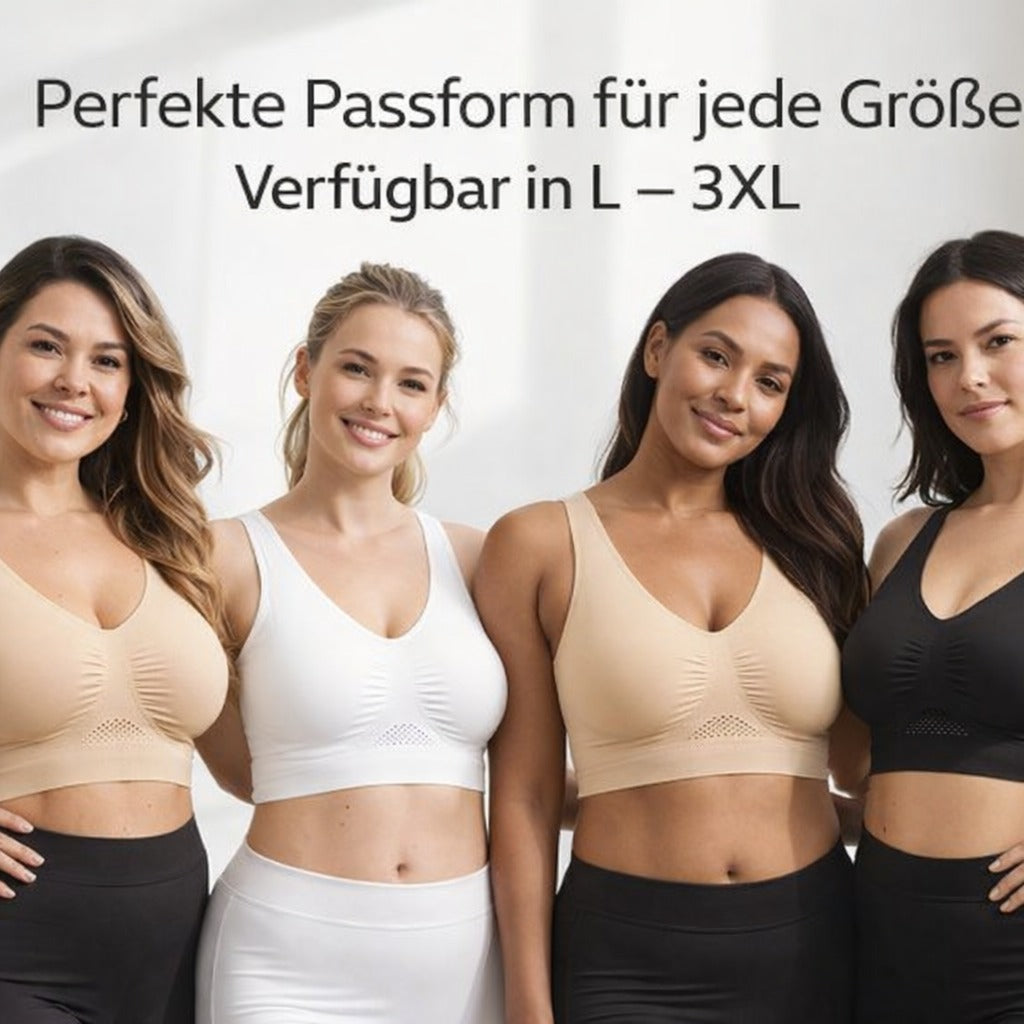 Smart Tex Sport BH 3er Set "Sporty" Klassik, Gr. L - Smarttex Sport BH-Set Damen – 3er Set Sport-BHs, Bequemer Komfort-BH ohne Bügel, Atmungsaktiv & Elastisch, Ideal für Fitness, Yoga, Training und Alltag, Größe L