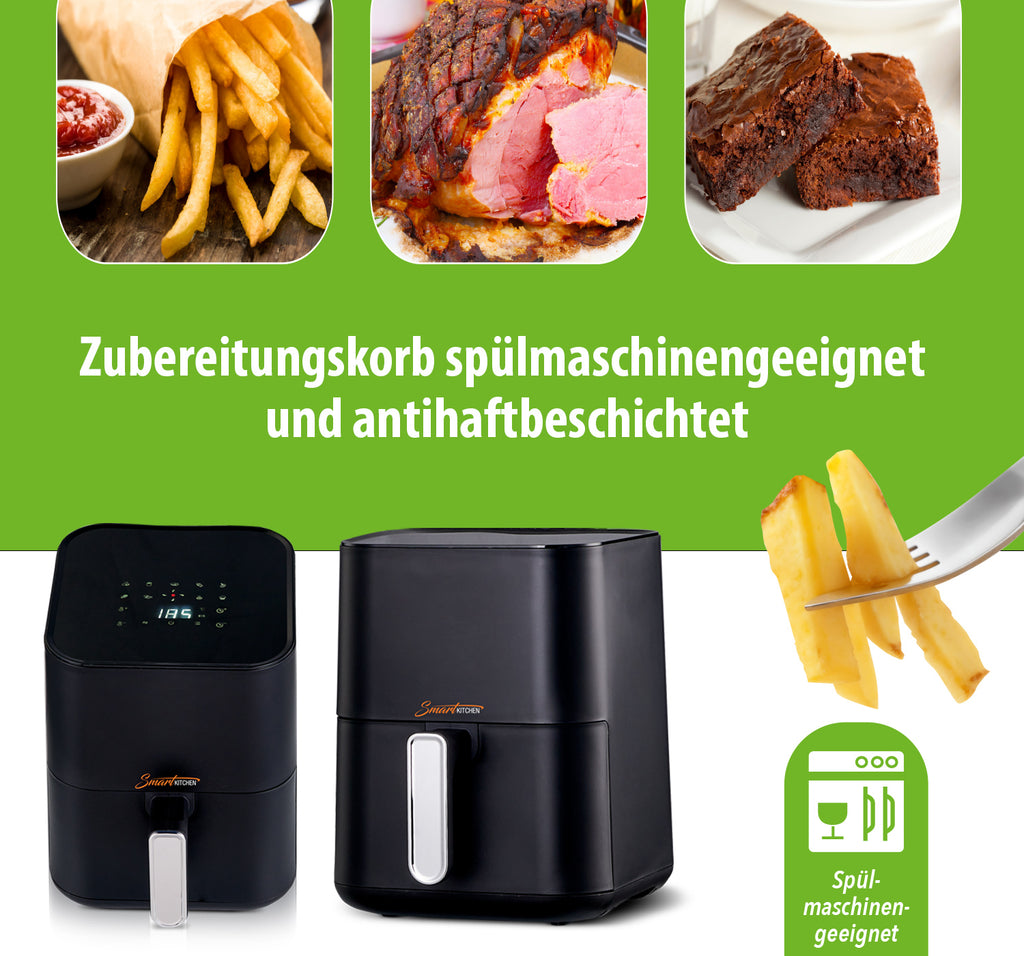 Smart Kittchen Heissluft-Fritteuse, 3,3L, 1200W, digital, Touch-Screen