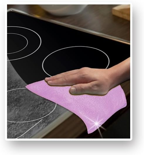 Clever Clean Mikrofaser Tücher 10er Set 30 x 30 cm (4 x Rose 3 x weiß 3 x rosa)