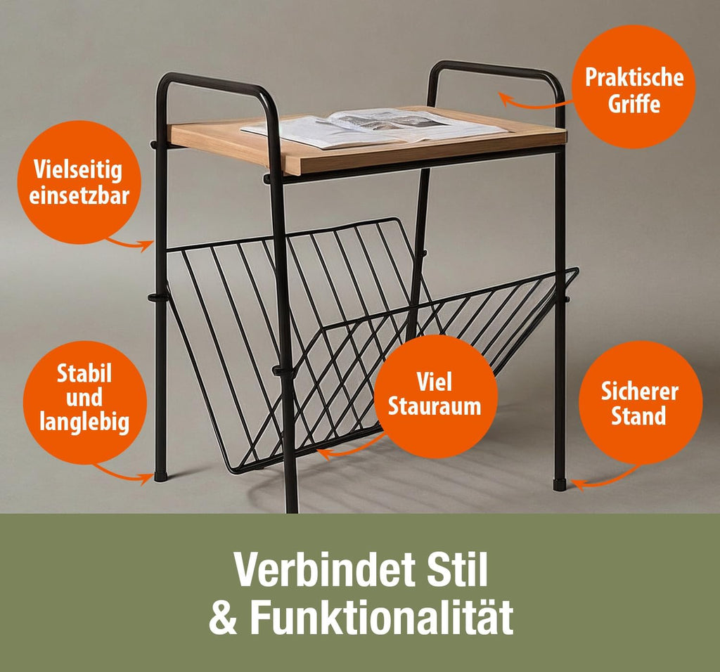 Beistelltisch mit Magazin