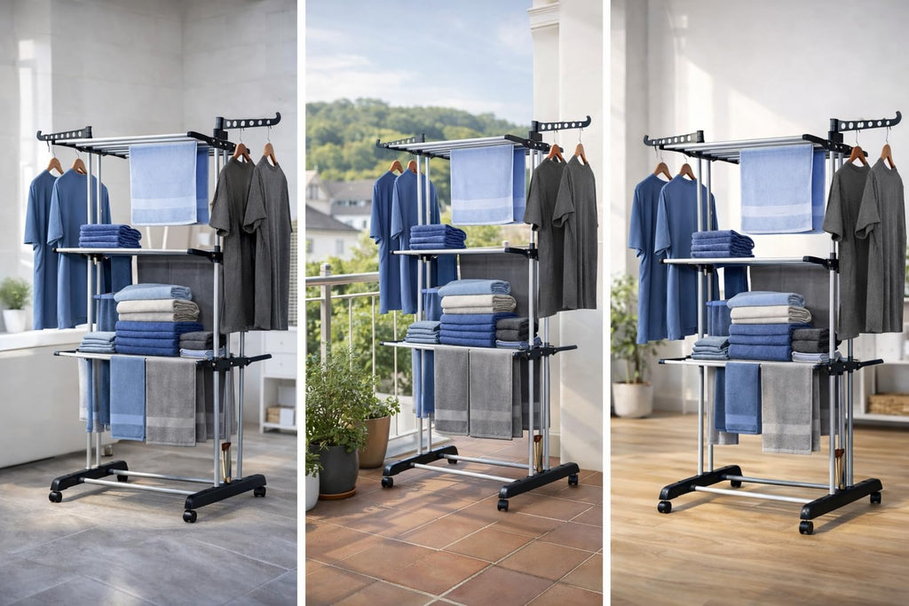 Clever Clean Turmwäscheständer XXL, silber